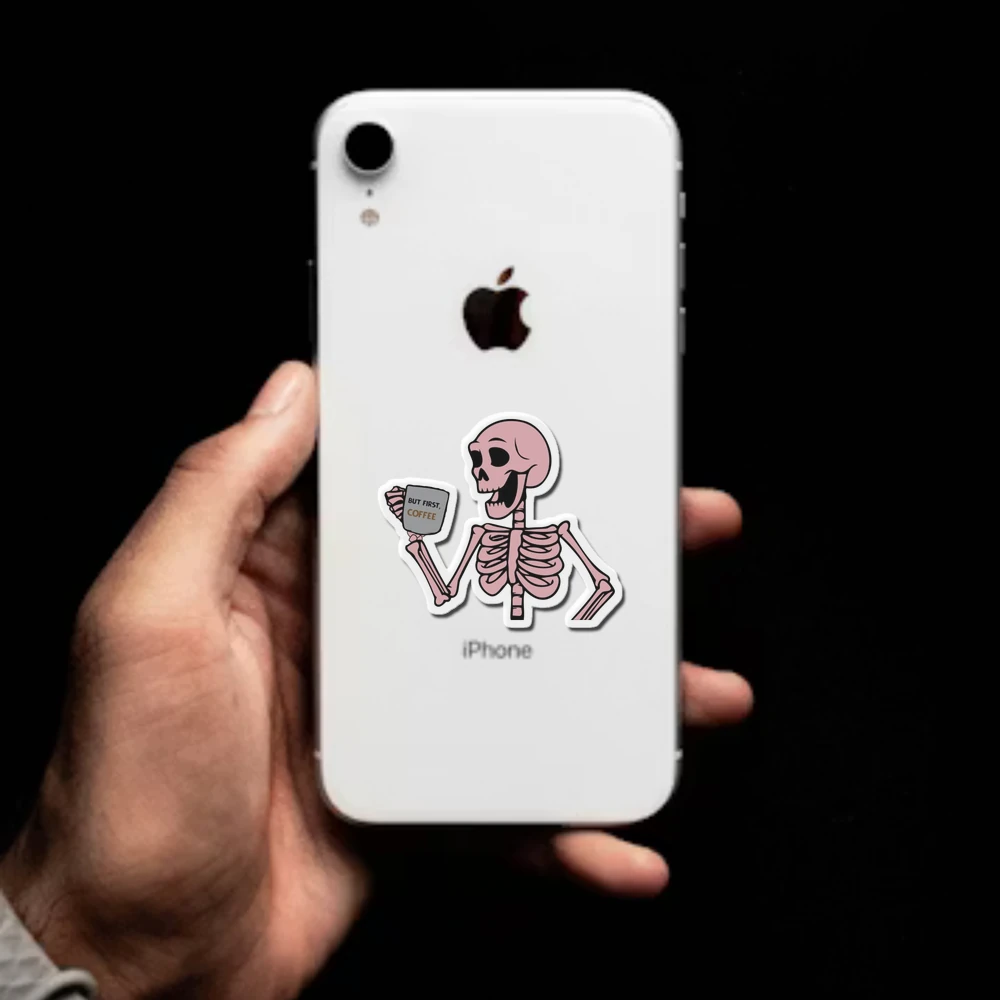 Skeleton with Coffee