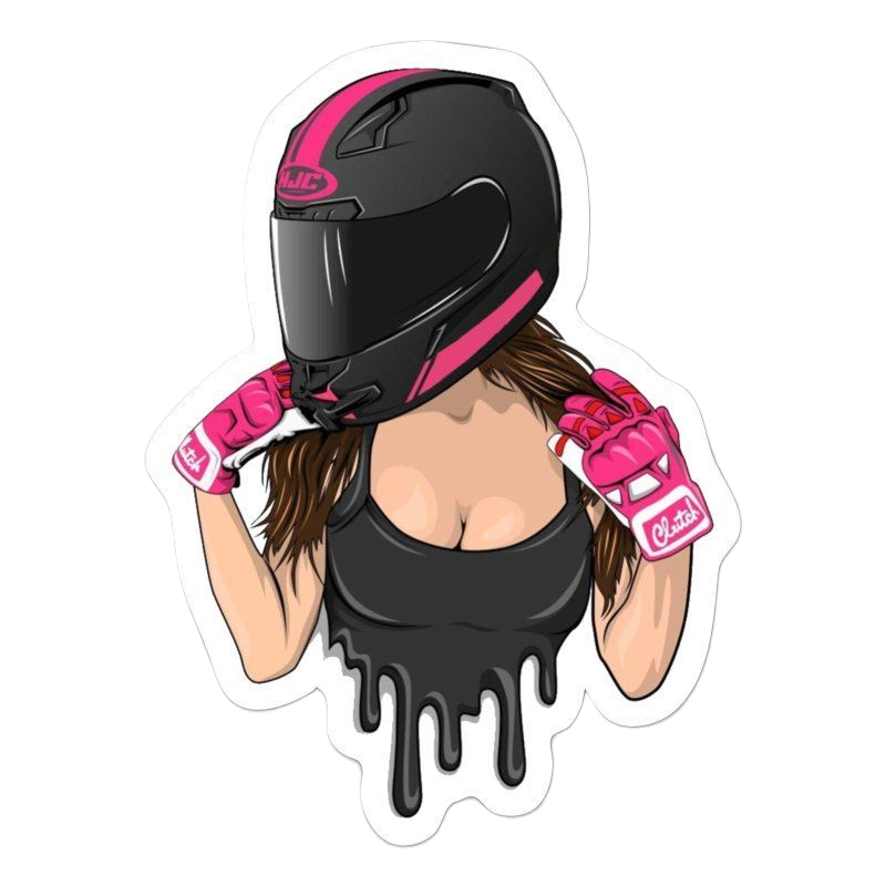 Biker Girl Motorcycle Helmet Spreadshirt Clutch