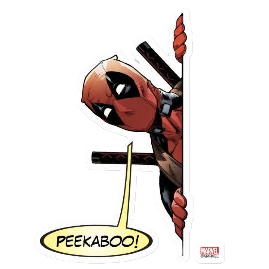 Anime Stickers Laptop Deadpool Peekaboo